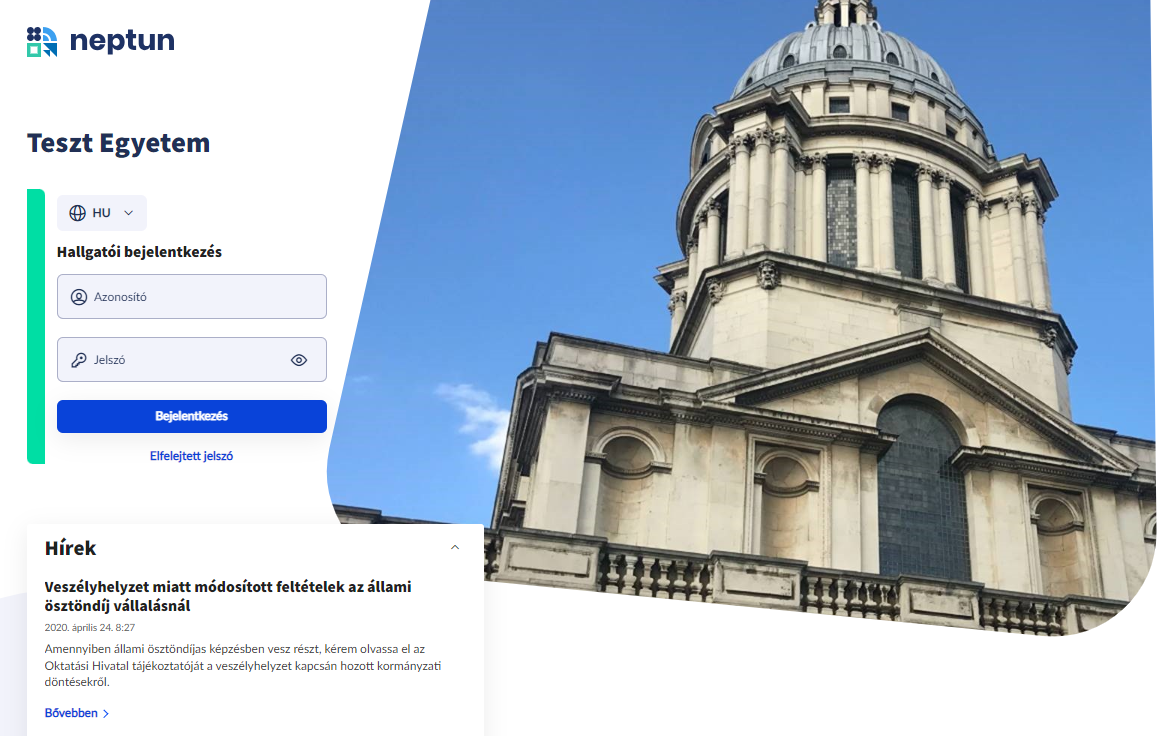 Bejelentkezés A Neptun Hallgatói Webes Felületre - Neptun Hallgatói ...