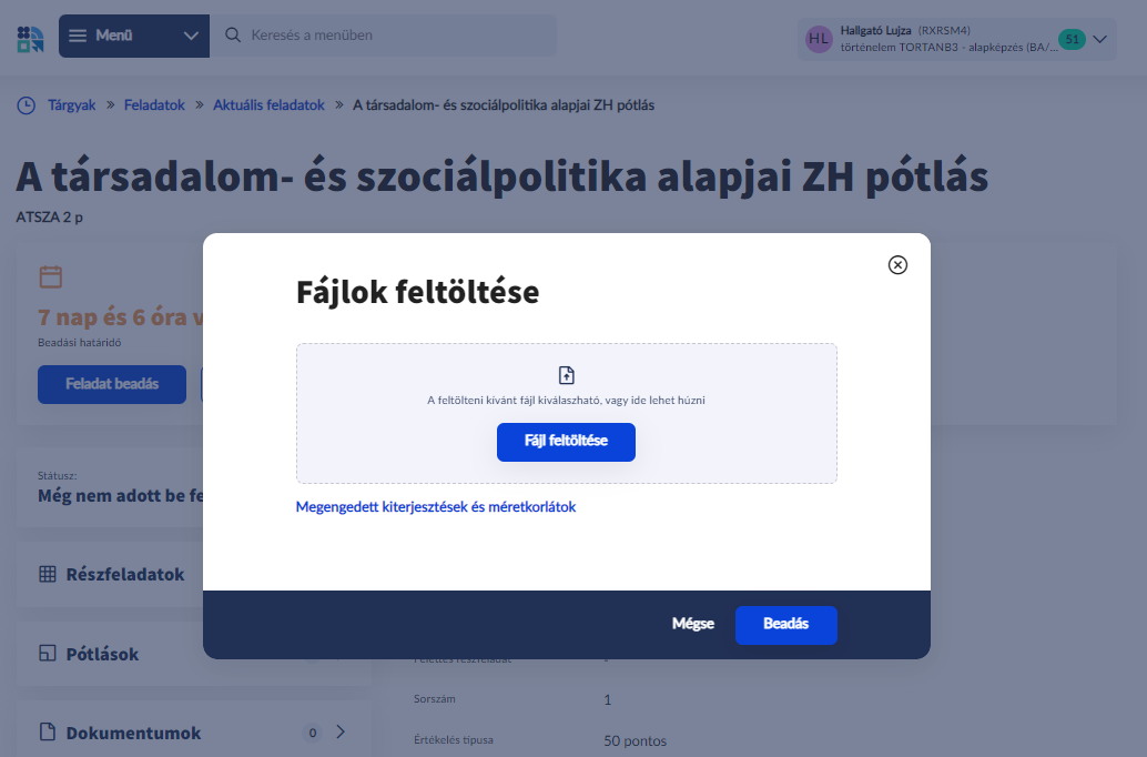 feladat beadás feladat beadás